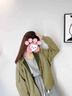 AEMAPE連帽衛衣女2026春秋新款小個(gè)子氣質(zhì)薄款拉鏈休閑短款開(kāi)衫 石綠 L (建議105-120斤) 曬單實(shí)拍圖