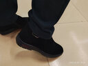 卡帝樂(lè )鱷魚(yú)（CARTELO）棉鞋男眞皮羊毛高幫休閑鞋翻毛磨砂皮男鞋冬天加絨保暖男棉皮鞋防 黑色拉鏈 40 曬單實(shí)拍圖