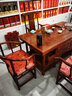 一善一品 紅木家具非洲花梨（學(xué)名:刺猬紫檀）實(shí)木茶桌椅組合禪意茶幾功夫茶桌中式茶臺 牡丹茶桌 1.68米茶桌+1豪華主人椅+4圈椅 曬單實(shí)拍圖