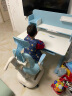 Hello Kitty【送货到家】儿童学习桌中小学生书桌椅可升降写字桌椅套装男女孩 1米加厚板+高书架+减压矫姿椅 蓝 实拍图