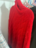 AMII女裝2025冬季極簡(jiǎn)高領(lǐng)麻花毛衣女寬松精梳毛織套頭前短后 正紅 S 155/80A 曬單實(shí)拍圖