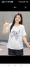 MsShe【天絲棉】大碼女裝2025夏裝胖mm高級(jí)感燙鉆閃粉印花短袖T恤 【鴿子印花】純白色現(xiàn)貨 3XL 曬單實(shí)拍圖