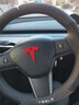 適用于特斯拉ModelY Model 3 ModelX ModelS 翻毛皮方向盤(pán)套四季真牛皮把套 翻毛皮+黑皮打孔【帶標】 曬單實(shí)拍圖