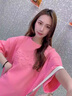 FSHE2025新款春夏短袖T恤女棉圓領(lǐng)中長款卡通字母韓版寬松顯瘦上衣女 粉色 L 建議110-120斤 曬單實拍圖