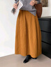 蘑菇同學(xué)大碼絎線(xiàn)保暖半身裙女秋冬文藝燈籠裙胖mm花苞裙中長(cháng)款a字傘裙子 深黃色 L 建議115-130斤 曬單實(shí)拍圖