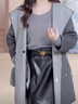 太平鳥大師甄毛系列羊毛連帽雙面呢大衣女2024冬裝新款小個(gè)子外套 駝色 M 曬單實(shí)拍圖