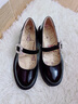 蹀愫新款新中式厚底瑪麗珍鉆可愛(ài)圓頭扣黑色小皮鞋TA54529-51 黑色牛皮革 37 235mm 曬單實(shí)拍圖