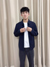 沙馳（SATCHI）男裝男士行政夾克秋季新款羊毛商務(wù)翻領(lǐng)純色輕薄干部外套 藏青 L 50(/175/70KG) 曬單實(shí)拍圖