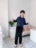 G.DUCKKIDS女童套裝春秋2024新款寬松洋氣兒童衛(wèi)衣闊腿褲中大童休閑兩件套潮 藏青色上衣+闊腿褲 150 建議12-13歲 曬單實拍圖