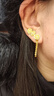 中國(guó)黃金（CHINA GOLD）玫瑰花黃金耳釘女足金彎鉤養(yǎng)耳洞耳飾七夕情人節(jié)禮物送女朋友老婆 足金玫瑰花耳釘【紀(jì)念品】 曬單實(shí)拍圖