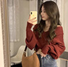 唐菓蜜紅色連衣裙女2023秋冬新款女裝韓版時(shí)尚甜美減齡新年本命年紅裙子 紅色交叉毛衣送內(nèi)搭+黑色吊帶裙 M【80-95斤】 曬單實(shí)拍圖