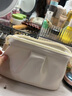 赟婭雙層云朵化妝包便攜大容量巨能裝化妝品收納袋ins高級感旅行必備 便攜手抓包-奶杏白 曬單實(shí)拍圖