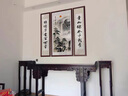 良木中堂畫農(nóng)村堂屋掛畫新中式客廳山水玻璃裝飾畫背景墻壁畫大氣帶框 A-高山流水-（典雅紅褐實木框） 160*80cm+2個160*30cm高清微噴 曬單實拍圖