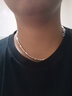 夢至尊雙龍頭 銀項鏈990 男士項鏈男 足銀六角項鏈 白銀項鏈 粗4毫米 重17克 長45厘米 曬單實拍圖