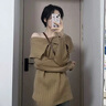 熒蒂一字肩毛衣女秋冬季2025新款慵懶風(fēng)內(nèi)搭卡其色感露肩針織衫女上衣 卡其色 M 曬單實(shí)拍圖