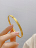 中國黃金（CHINA GOLD）黃金手鐲女足金米字素圈金鐲子七夕情人節(jié)禮物送女友老婆 60#足金米字手鐲約5.2g 曬單實拍圖