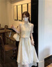 唐菓蜜新中式連衣裙女夏季2024新款女裝甜美超仙女裙國風(fēng)改良旗袍裙子夏 杏色 M 曬單實(shí)拍圖