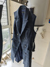 顏域翻領(lǐng)無(wú)袖連衣裙女冬裝2025年新款外穿雙排扣氣質(zhì)馬甲裙子 藍色 XXL/44 曬單實(shí)拍圖