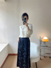 初蟬衣事新中式國風(fēng)原創(chuàng)女裝2025年夏季新款茶服套裝百搭高端優(yōu)雅上衣 杏色（上衣） S （現(xiàn)貨） 曬單實拍圖