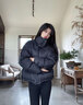GARNUO黑色短款羽絨服女2025年韓版新款冬季白鴨絨小個子加厚面包服外套 黑色 M【101-115斤】 曬單實拍圖