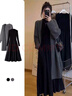 妃莉杋（FeiLiFan）秋季連衣裙女裝套裝2025新款秋裝法式時(shí)尚氣質(zhì)顯瘦針織外套長(cháng)裙子 針織開(kāi)衫+連衣裙 XL （120-130斤） 曬單實(shí)拍圖