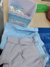 Q21小海綿內褲兒童男女童寶寶透氣抑菌不夾屁屁平角短褲 男平角-奶白米色荷綠奶藍璃藍 5條 100 建議體重26-31斤 曬單實(shí)拍圖