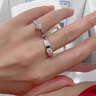 DR CK正品莫桑石鉆戒情侶對(duì)戒純銀訂求婚結(jié)婚戒子情人節(jié)七夕禮物送女友 情侶對(duì)戒女戒50分+男戒50分 活口大小可調(diào)節(jié) 曬單實(shí)拍圖