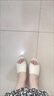 啄木鳥軟皮外穿涼拖鞋女夏夏季女士涼拖坡跟韓版時(shí)尚厚底防滑松糕底拖鞋 米色 37 曬單實(shí)拍圖