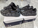斐樂（FILA）男鞋可頌面包鞋老爹鞋運(yùn)動(dòng)鞋秋新款厚底休閑鞋 黑/影黑灰-BC 42.5 曬單實(shí)拍圖