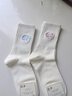 倫洛弗白色襪子女中筒襪春夏季純色棉吸汗愛(ài)心刺繡日系長(cháng)筒襪女士運動(dòng)襪 【5個(gè)款式混裝】 5雙 均碼 曬單實(shí)拍圖