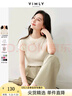梵希蔓舒適感涼爽針織衫2025夏季新款顯瘦彈力修身短袖T恤上衣女 30138 杏色 L 曬單實(shí)拍圖