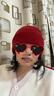 CACUSS純羊毛帽子女秋冬季針織帽大頭圍保暖毛線(xiàn)帽女護耳包頭帽騏驥紅 曬單實(shí)拍圖