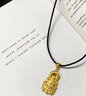 中國黃金（CHINA GOLD）黃金吊墜女足金觀(guān)音頭編織項鏈教師節實(shí)用生日禮物送女友男友愛(ài)人 火焰觀(guān)音 約5.8g【默認黑繩】 曬單實(shí)拍圖