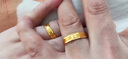 菜百首飾黃金戒指 足金forever love情侶對戒 活圈（單只） 計價(jià) HJ 黃金戒指 約5.18g 曬單實(shí)拍圖