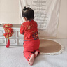 Shining Moment丨金玉滿堂 嬰兒連體衣春秋寶寶紅色滿月長袖爬服百天周歲禮服 純棉新中式連體衣（不含發(fā)帶） 80cm 曬單實(shí)拍圖