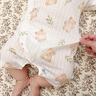 貝樂咿嬰兒衣服嬰兒連體衣男女寶寶睡衣夏季薄款兒童純棉哈衣短袖爬爬服 5266黃色熊貓+6451花草小熊 90cm （1-2歲22-26斤） 曬單實拍圖
