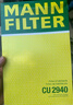 曼牌（MANNFILTER）空調(diào)濾清器空調(diào)濾芯CU2940標(biāo)致308408雪鐵龍C4L/世嘉凱旋C4世嘉 曬單實(shí)拍圖