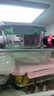 物生物（RELEA）玻璃飯盒保鮮盒微波爐加熱便當盒上班族帶飯三層餐盒雙層分隔型密封盒帶蓋子 三分隔1040ml【蒂芙尼藍】+森系便當包 曬單實(shí)拍圖