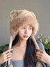 CHALL KITTY小熊帽子女士秋冬季加厚保暖毛絨護耳帽加絨雷鋒帽子送女朋友老婆 卡其-高檔實(shí)用時(shí)尚高級感禮盒裝 曬單實(shí)拍圖