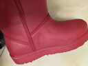 雪地靴雨靴女款秋冬季防滑加絨加厚EVA防水一體絨冷庫廚房棉水靴 EVA女靴【棗紅】筒高 20cm 41 曬單實(shí)拍圖
