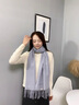 瑪麗亞·古琦（MARJA KURKI）山羊絨圍巾女冬款 純色披肩女士圍巾百搭保暖 送女友愛人禮盒裝 磚紅 曬單實拍圖