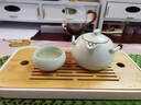 鳳陶凰（FENG TAO  HUANG）小型茶盤(pán)家用輕奢現代辦公室茶臺功夫茶具茶海簡(jiǎn)約干泡臺托盤(pán)戶(hù)外 暢雅長(cháng)方密胺茶盤(pán)-米白 曬單實(shí)拍圖