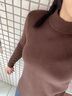 KJ秋冬加絨加厚保暖內衣女一體絨圓領(lǐng)打底衣針織衫保暖上衣百搭秋衣 咖啡色 均碼【適合80-145斤】 曬單實(shí)拍圖