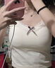 妙奕嘉蕾絲吊帶背心女設計感新款夏帶胸墊可外穿內搭無袖打底衫辣妹上衣 蕾絲胸前小蝴蝶結吊帶【杏色】 均碼 【建議95-120斤】 曬單實拍圖