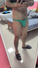 LOOCH男士內(nèi)褲男三角褲純棉內(nèi)褲男緊身細(xì)腰帶高叉三角內(nèi)褲本命年紅內(nèi)褲 翠綠色 L 曬單實拍圖