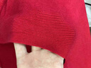 皮爾卡丹（pierre cardin）100純羊毛新款馬甲背心女蝙蝠袖寬松針織羊毛毛衣馬夾 紅色 XL 【115-130斤】 曬單實(shí)拍圖