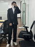 唐號（tanghao）大學(xué)生西裝全套男新款帥氣西服外套學(xué)院風(fēng)職業(yè)小西裝套正裝面試 四件套【西裝+襯衫+西褲+領(lǐng)帶】 L 曬單實拍圖