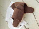 XGGC日式軟底開(kāi)口棉麻拖鞋女木地板防滑室內家居亞麻透氣四季拖鞋男士 咖啡色 44-45 曬單實(shí)拍圖