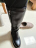大東秘語(yǔ)真軟皮羊毛長(cháng)筒靴女靴冬季新款高筒靴百搭棉靴加厚保暖女士長(cháng)靴子 黑色【加絨】 36 曬單實(shí)拍圖