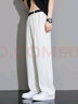 頭號青年休閑褲男款夏季寬松高級垂感束腳褲加大碼闊腿西裝褲子 白 2XL 曬單實(shí)拍圖